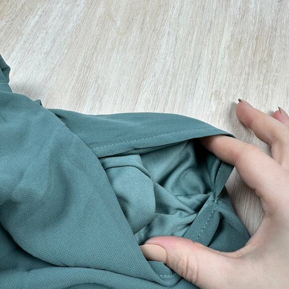 NWT Birdy Grey Chiffon Sea Glass Hannah Empire V-Neck Romantic Dress Gown XL - Picture 7 of 16